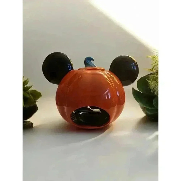 Disney Parks Mickey Mouse Halloween Pumpkin Votive Candle Holder New - Picture 2 of 3
